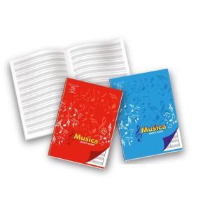 Maxi quaderno per musica formato a4 21x29,7 cm - 12 pentagrammi con intercalare - 16 fogli