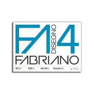 Disegno 10pz blocco f4 dimensioni 24x33 cm 20 fogli da 200 gr/mq ruvido colore bianco