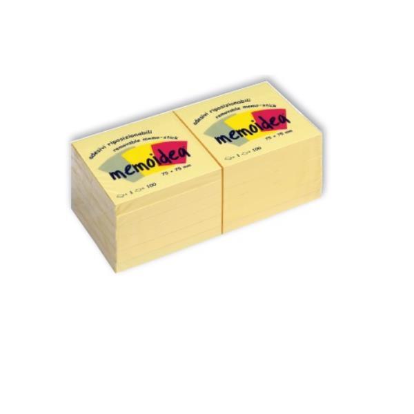 iternet memoidea notes adesivi 76x76 mm in confezione da 12 blocchetti da 100 fg. colore giallo - foto 1
