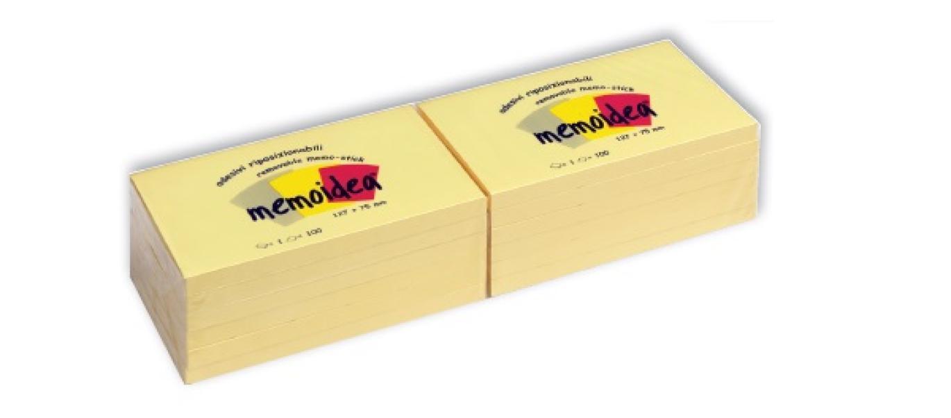 iternet memoidea notes adesivi 76x127 mm in confezione da 12 blocchetti da 100 fg. colore giallo - foto 1