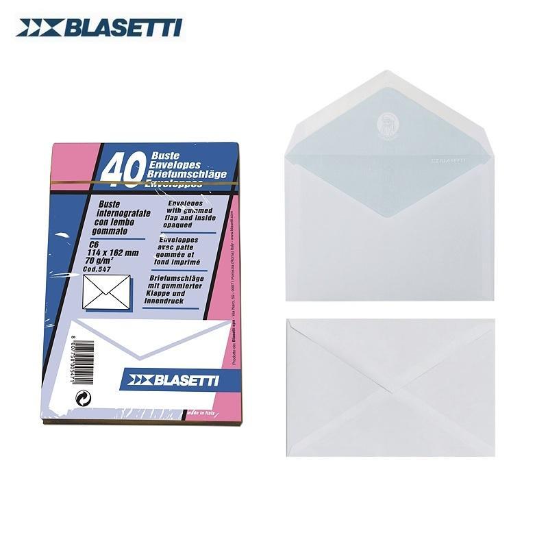 blasetti blasetti 547 buste internografate con lembo gommato senza finestra dimensioni 11,4x16,2 cm 70 gr/mq in confezione da 40 pz - foto 2