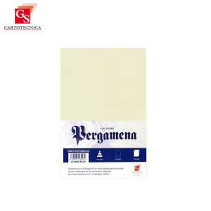 Carta pergamena colore avorio formato a4 21x29,7 cm in confezione da 50 fg da 160 gr/mq