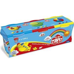 Didò tris barattoli da 220 g ciascuno colori ciano rosso e giallo