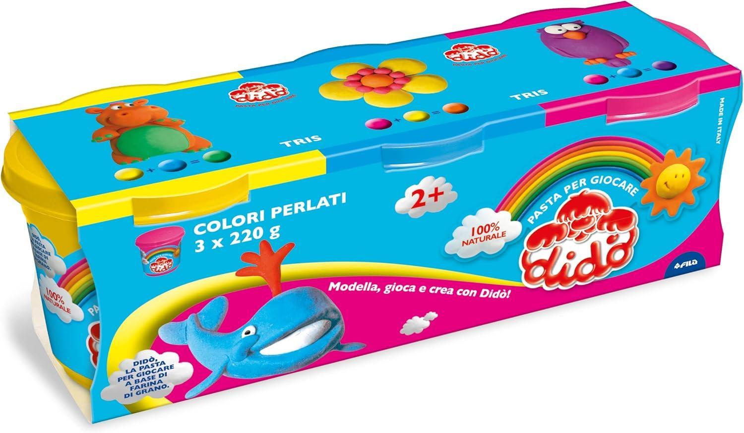 dido' didò tris barattoli da 220 g ciascuno colori giallo blu e magenta - foto 1