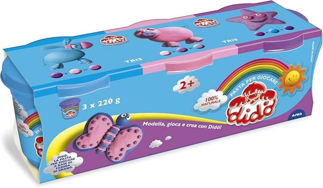 dido' didò tris barattoli da 220 g ciascuno colori viola rosa e ciano - foto 1