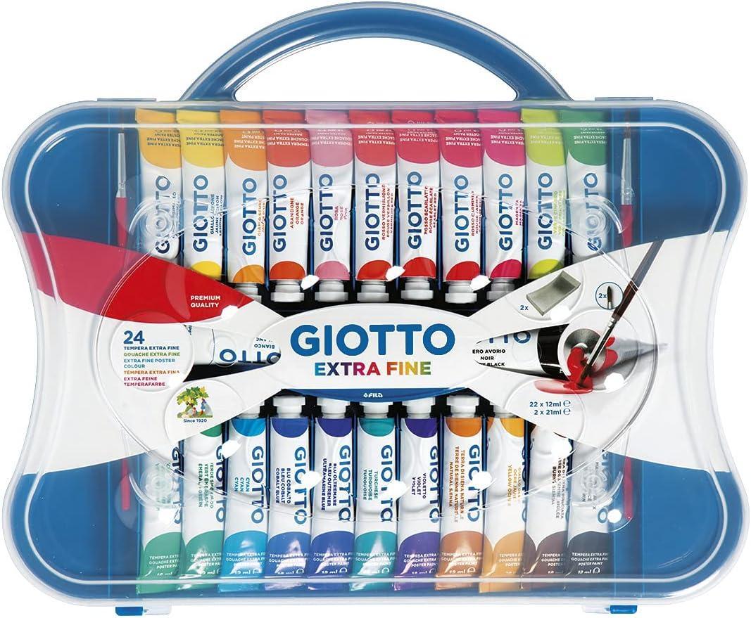 giotto giotto colori a tempera extra fine t4 in tubetti da 12 ml confezione da 24 pz. in colori assortiti - foto 1