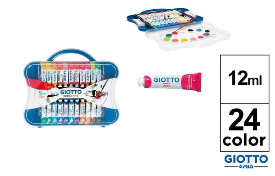 giotto giotto colori a tempera extra fine t4 in tubetti da 12 ml confezione da 24 pz. in colori assortiti - foto 3