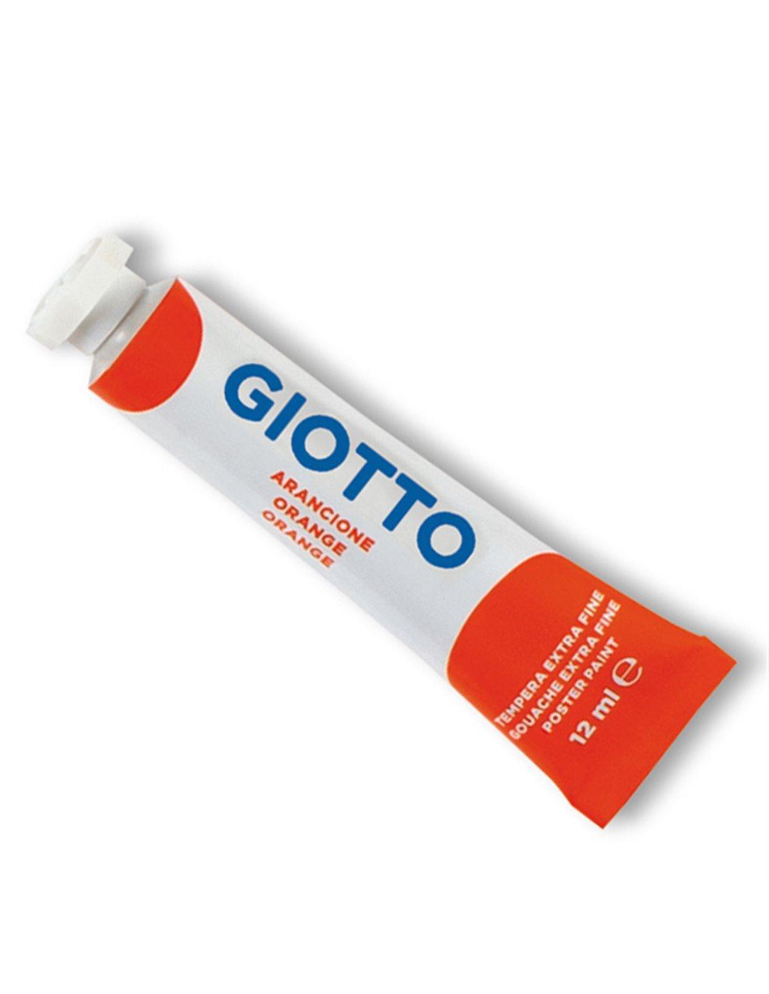 giotto giotto 6pz colore a tempera t4 extra fine in tubetto da 12ml colore arancio n° 05 - foto 1