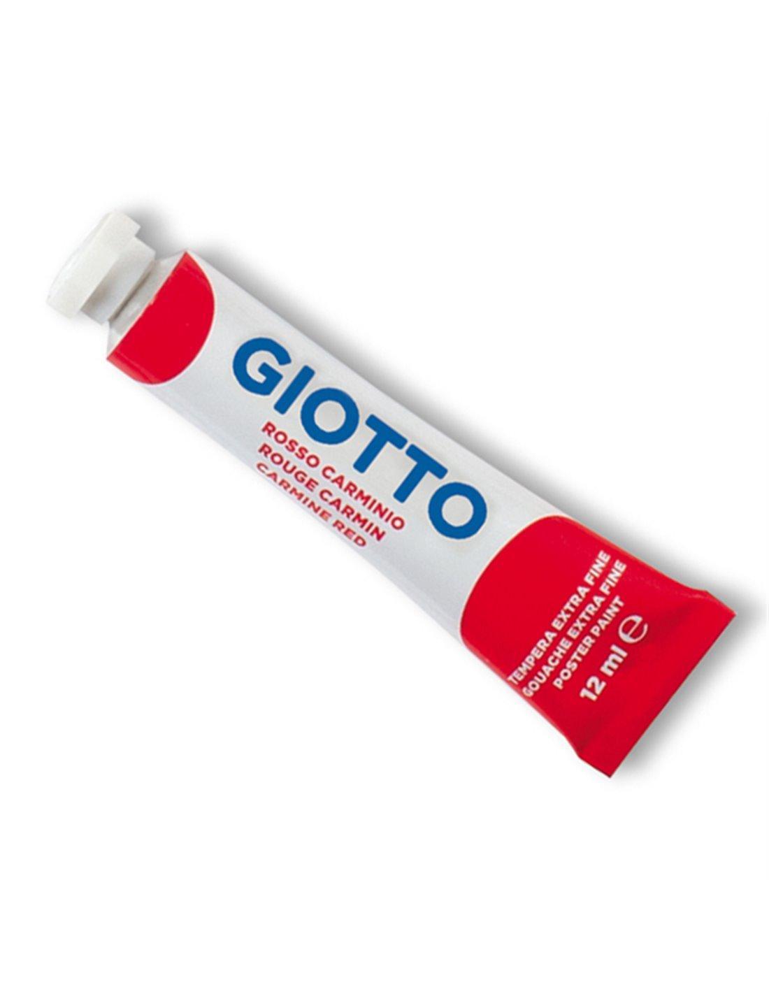 giotto giotto 6pz colore a tempera t4 extra fine in tubetto da 12ml colore rosso carminio n° 09 - foto 1