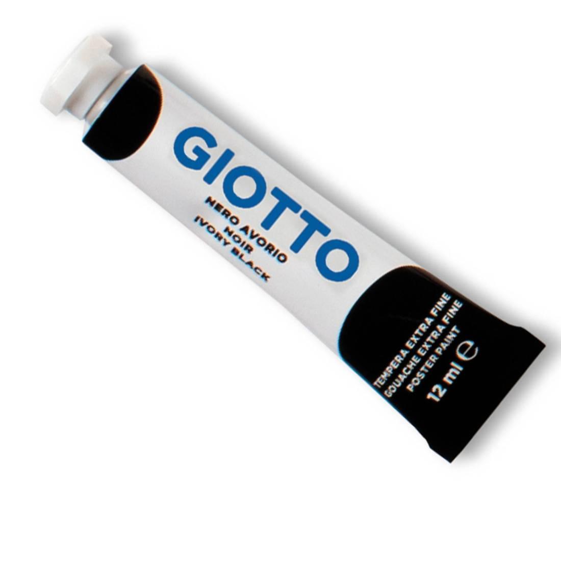 giotto giotto colore a tempera t4 extra fine in tubetto da 12ml colore nero avorio n°24 - foto 1