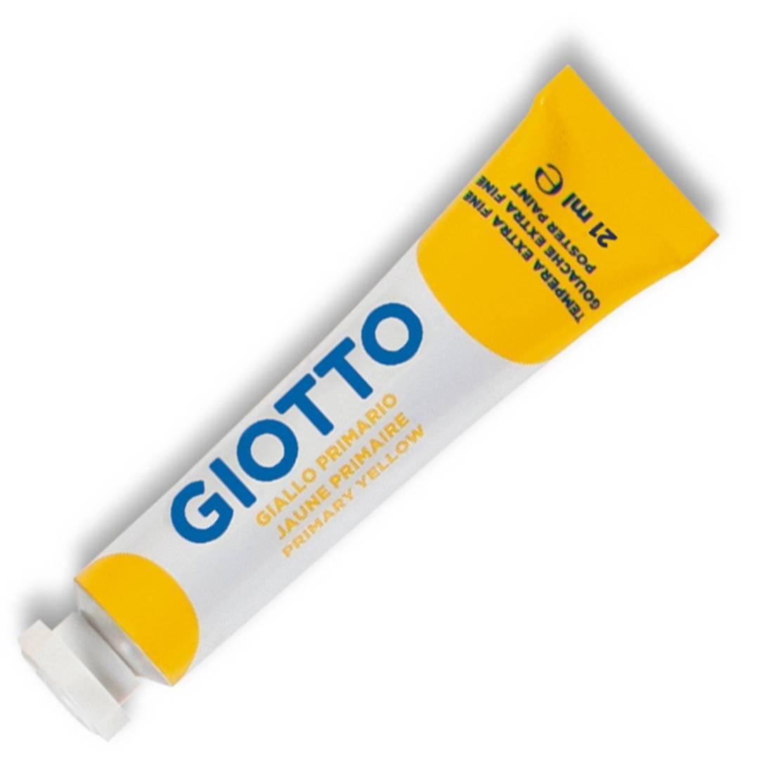 giotto giotto 6pz colore a tempera t7 extra fine in tubetto da 21ml colore giallo primario n°02 - foto 1