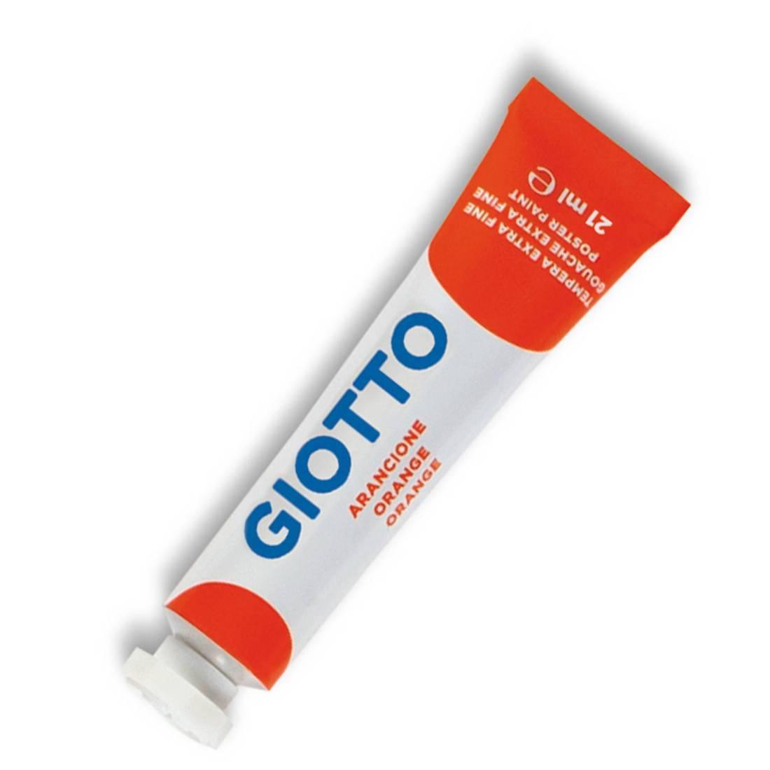 giotto giotto 6pz colore a tempera t7 extra fine in tubetto da 21ml colore arancio n°05 - foto 1