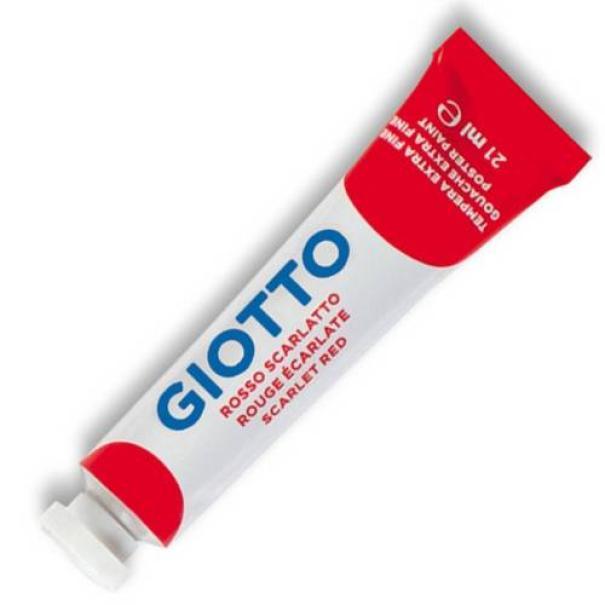 giotto giotto 6pz colore a tempera t7 extra fine in tubetto da 21ml colore rosso scarlatto n°08 - foto 1 giotto giotto 6pz colore a tempera t7 extra fine in tubetto da 21ml colore rosso scarlatto n°08 - foto 1