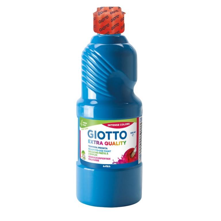 giotto giotto tempera pronta in flacone da 500 ml colore blu primario cyano n°15 - foto 1