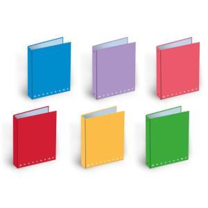 Monochrome cover 4 rings a5 size 18.5x22 cm assorted colors multicolor