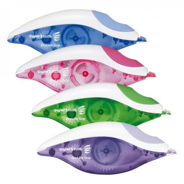 paper mate paper mate 12pz dryline grip liquid paper correttore a nastro colori assortiti - foto 1