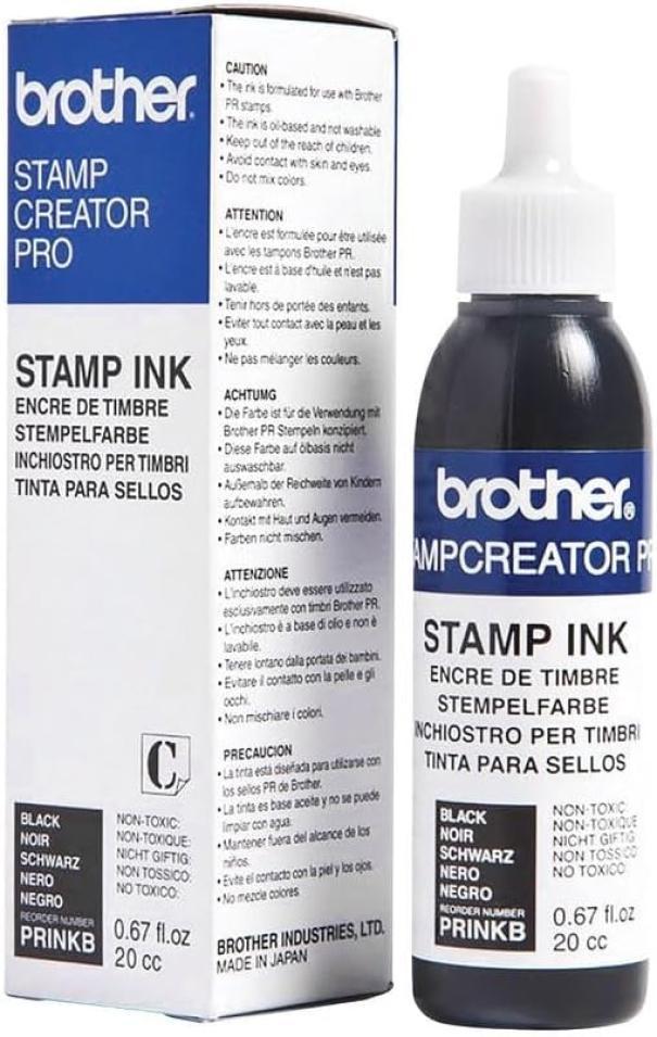 brother brother prinkb flacone di inchiostro da 20 cc per stampante di timbri colore nero - foto 1