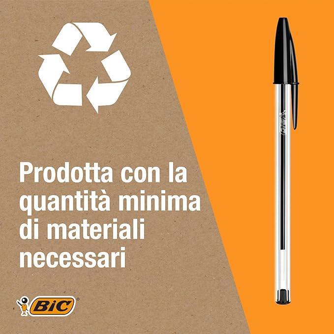 bic bic cristal original penne a sfera con punta media da1 mm colore nero confezione da 50 pz - foto 3