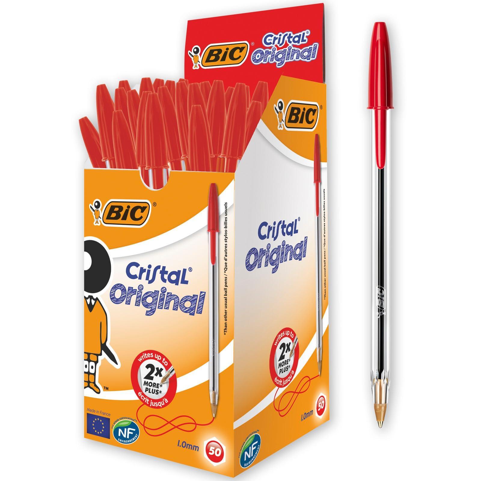 bic bic cristal original penne a sfera con punta media da1 mm colore rosso confezione da 50 pz - foto 1