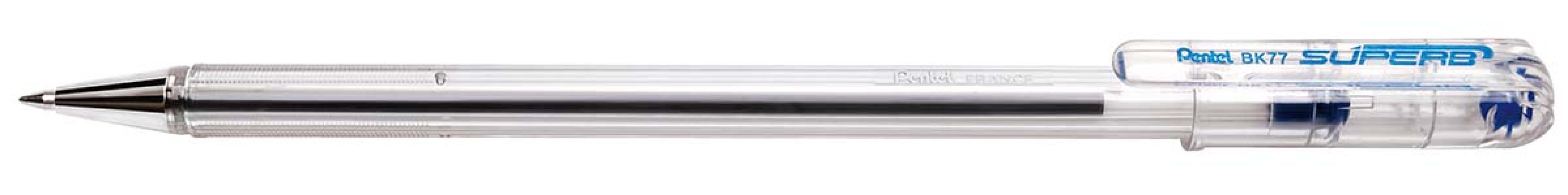 pentel pentel superb bk77 penna a sfera punta fine da 0,7 mm colore blu - foto 2