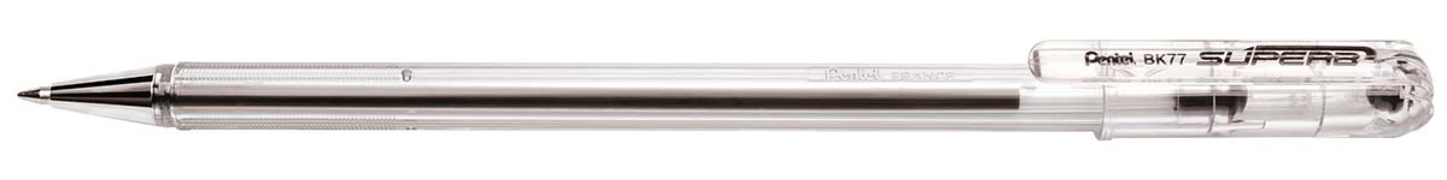 pentel pentel superb bk77 penna a sfera punta fine da 0,7 mm colore nero - foto 2