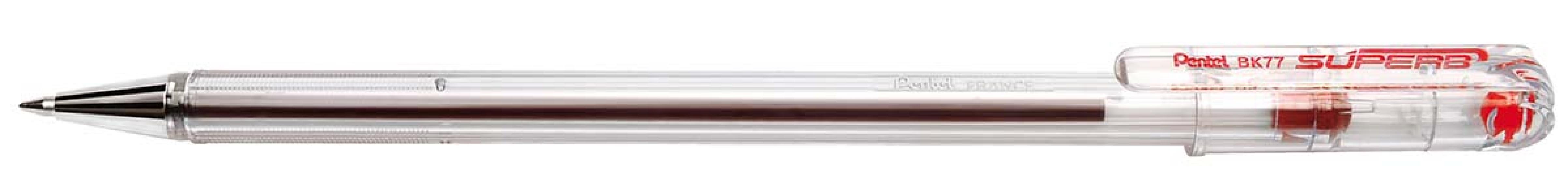 pentel pentel superb bk77 penna a sfera punta fine da 0,7 mm colore rosso - foto 2