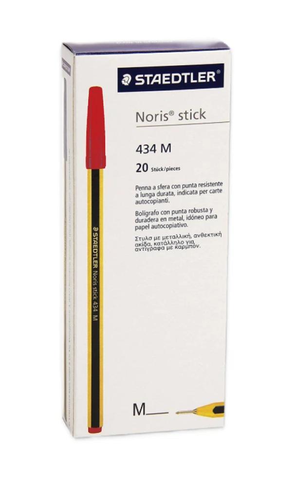 staedtler staedtler noris stick 434 penna a sfera colore rosso confezione da 20 pz - foto 1