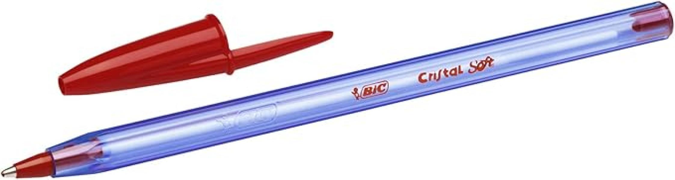 bic bic cristal soft penna a sfera con punta da 1,2 mm colore rosso confezione da 50 pz - foto 2