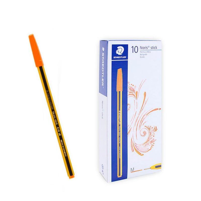 staedtler staedtler noris stick 434 penna a sfera colore arancio confezione da 10 pz - foto 1