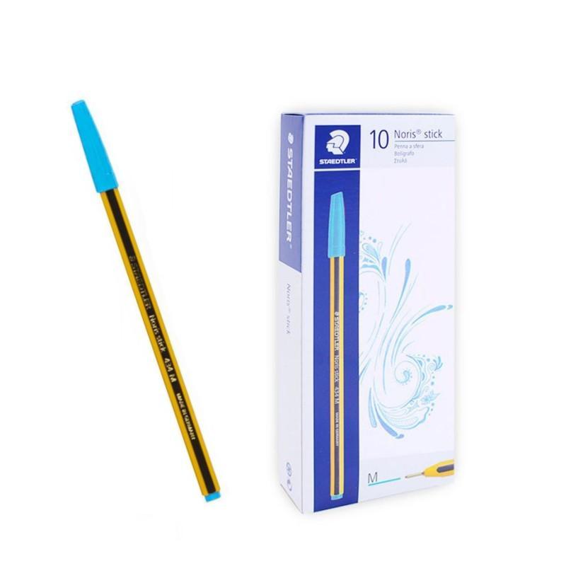 staedtler staedtler noris stick 434 penna a sfera colore azzurro confezione da 10 pz - foto 1