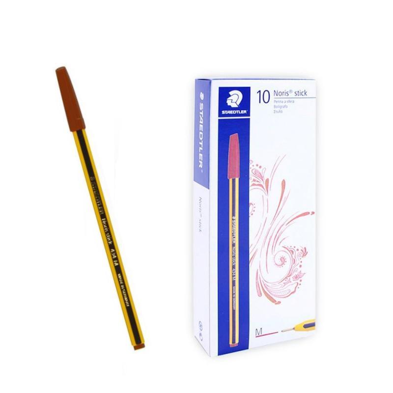 staedtler staedtler noris stick 434 penna a sfera colore marrone confezione da 10 pz - foto 1