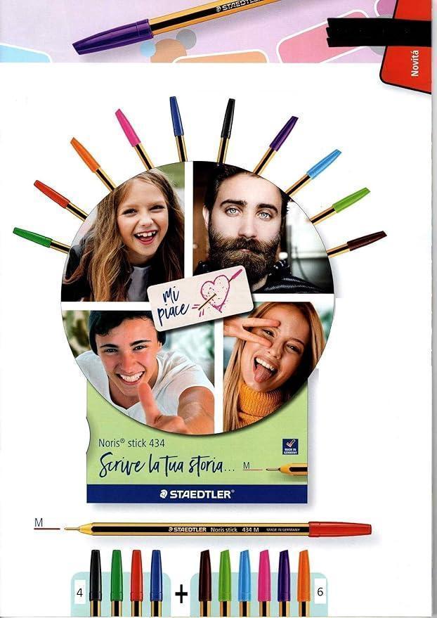 staedtler staedtler noris stick 434 penna a sfera colore marrone confezione da 10 pz - foto 3