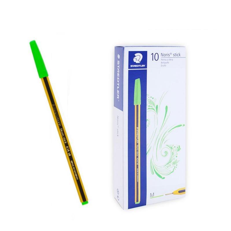 staedtler staedtler noris stick 434 penna a sfera colore verde chiaro confezione da 10 pz - foto 1