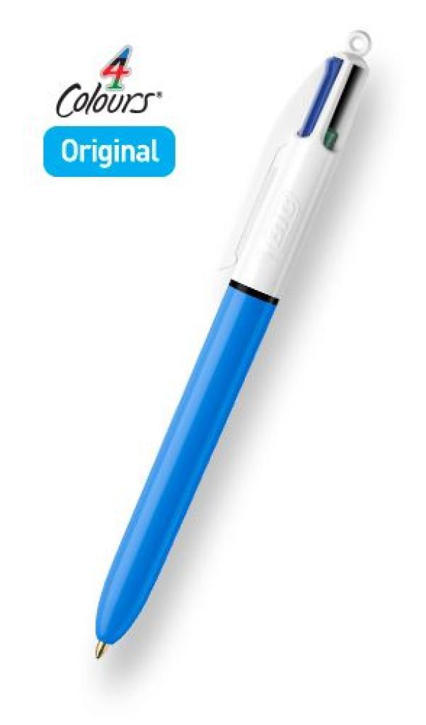 bic bic 4 colori cf.12pz penna a sfera a scatto contenente 4 colori rosso nero blu e verde con punta da 1,0 mm - foto 1