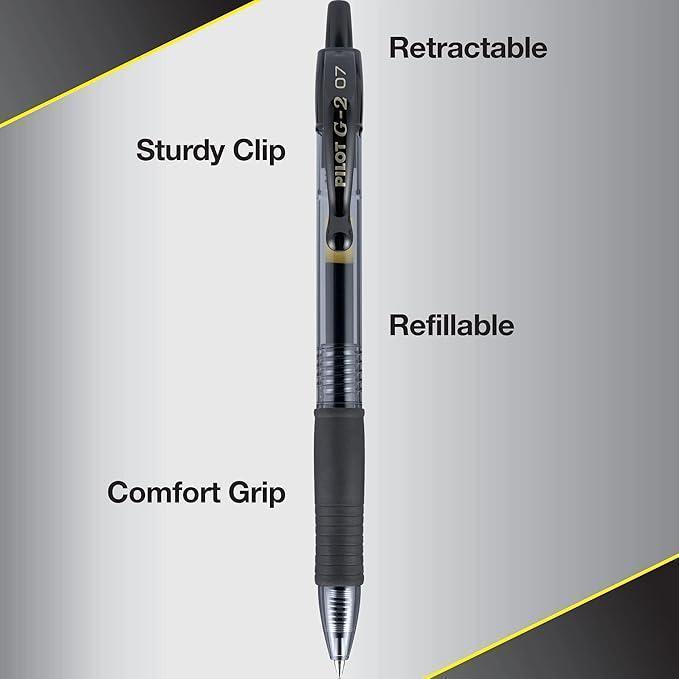 pilot pilot g 2 penna a sfera 12 pz gel a scatto ricaricabile colore nero punta da 0,7 mm - foto 3