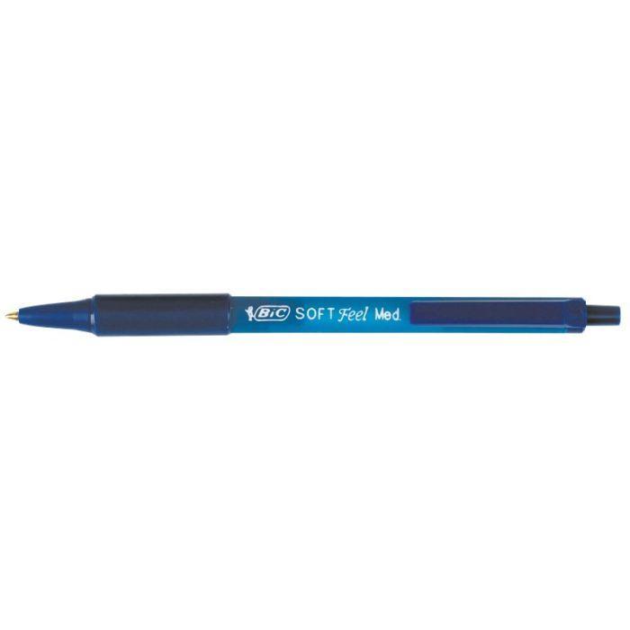 bic bic soft feel clic penna a sfera a scatto punta media da 1 mm colore blu conf da 12 pz. - foto 2