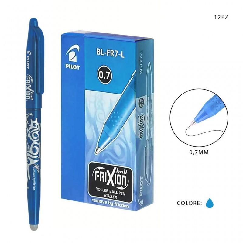 pilot pilot frixion ball penna a sfera cancellabile e ricaricabile colore azzurro con punta da 0,7 mm confezione da 12 pz - foto 1