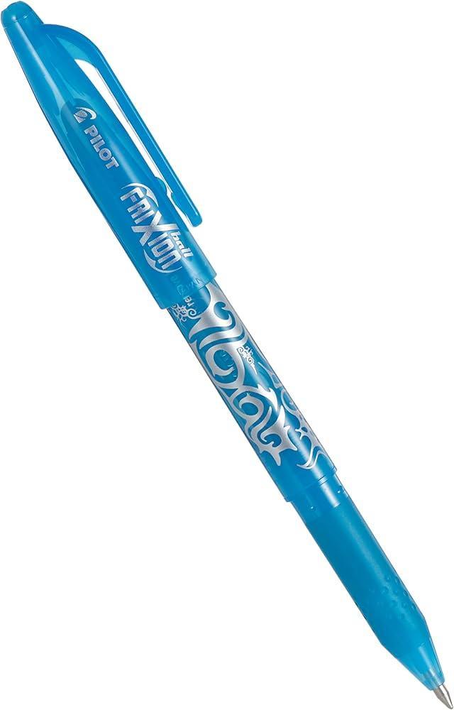 pilot pilot frixion ball penna a sfera cancellabile e ricaricabile colore azzurro con punta da 0,7 mm confezione da 12 pz - foto 2