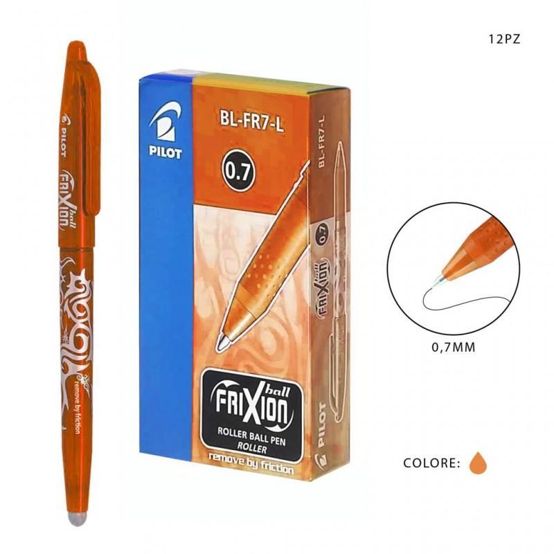 pilot pilot frixion ball penna a sfera cancellabile e ricaricabile colore arancio con punta da 0,7 mm confezione da 12 pz - foto 1