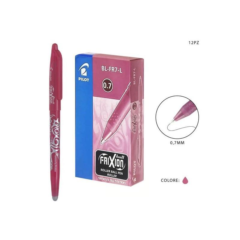 pilot pilot frixion ball penna a sfera cancellabile e ricaricabile colore rosa con punta da 0,7 mm confezione da 12 pz - foto 1