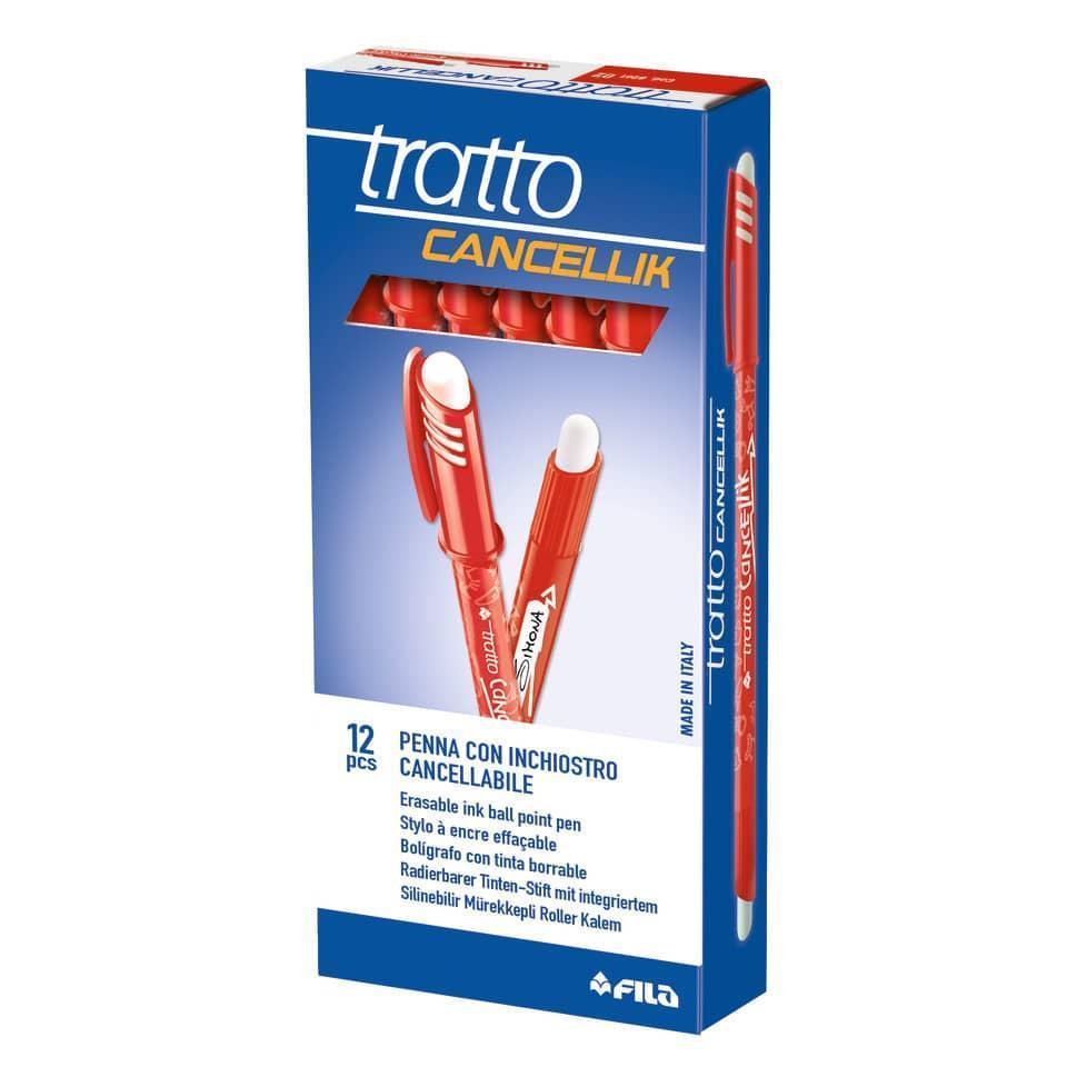 tratto tratto cancellik penna 12 pz a sfera cancellabile con tratto da 0,4 mm colore rosso - foto 1