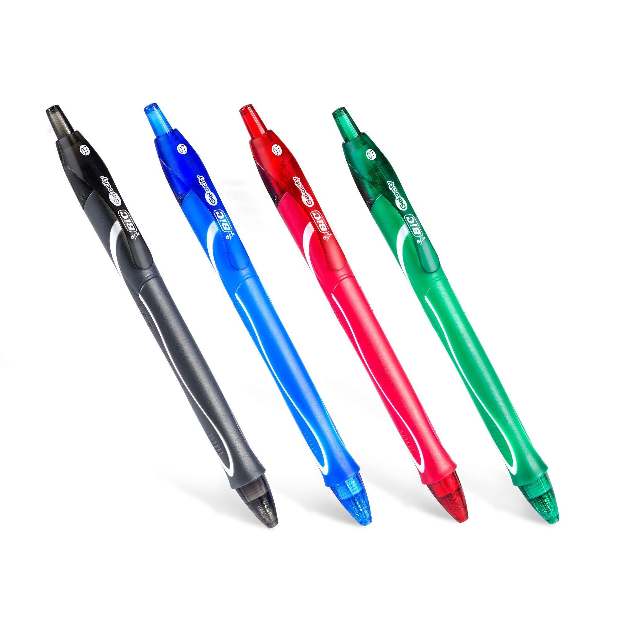 bic bic 12pz gel ocity quick dry penna a scatto rossa con punta 0,7 mm - foto 3