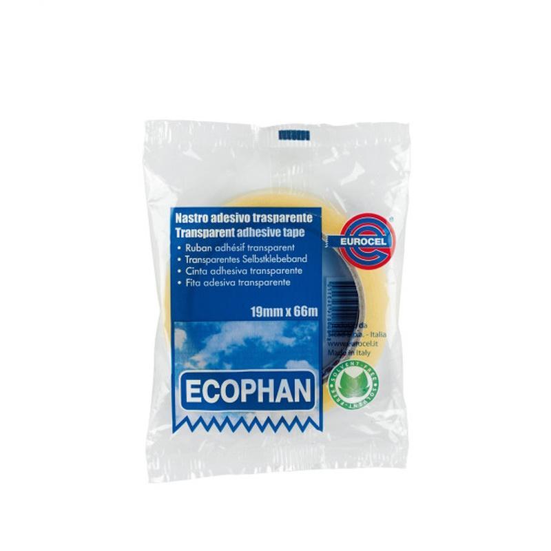 eurocel eurocel nastro adesivo ecophan conf. da 8 pz mm 19 x 66 mt trasparente - foto 1