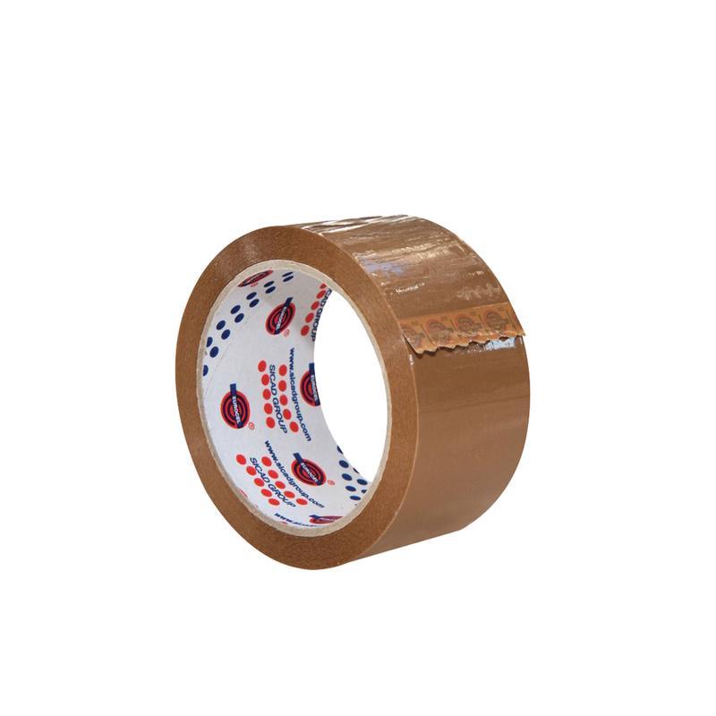 eurocel eurocel nastro adesivo da pacchi in polipropilene misura mm 50 x 66 mt avana confezione da 6 pezzi - foto 1