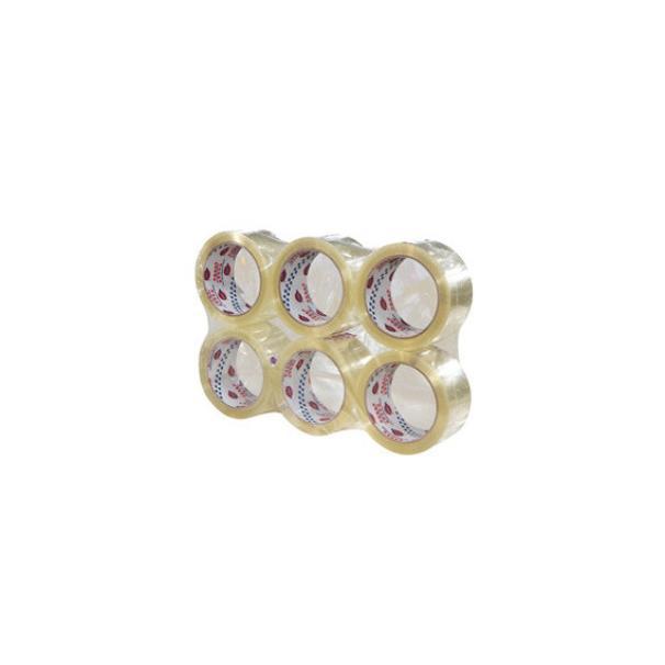 eurocel eurocel nastro adesivo da pacchi in polipropilene misura mm 50 x 66 mt trasparente confezione da 6 pezzi - foto 2