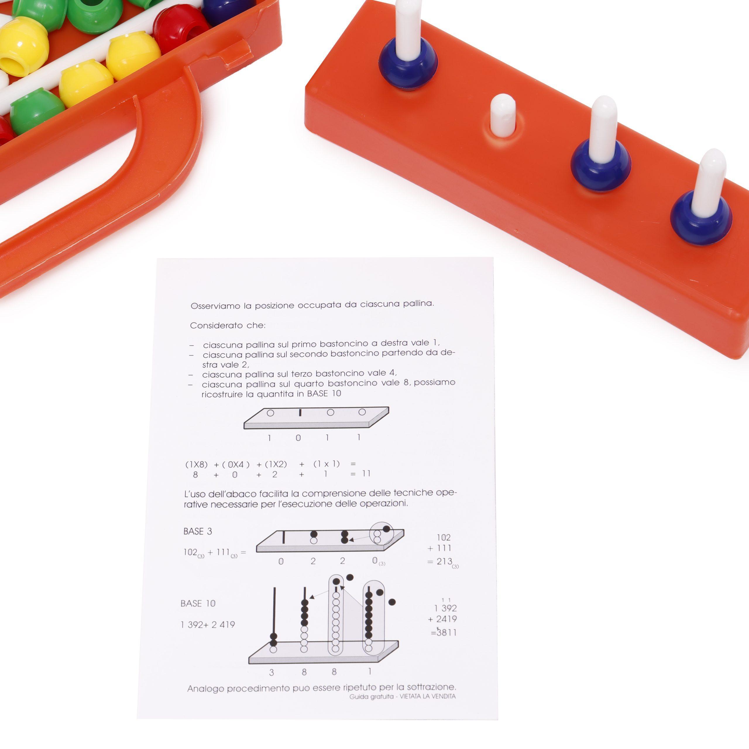 italveneta italveneta didattica abaco multibase con valigetta da 40 palline, 4 fori e 16 aste - foto 3