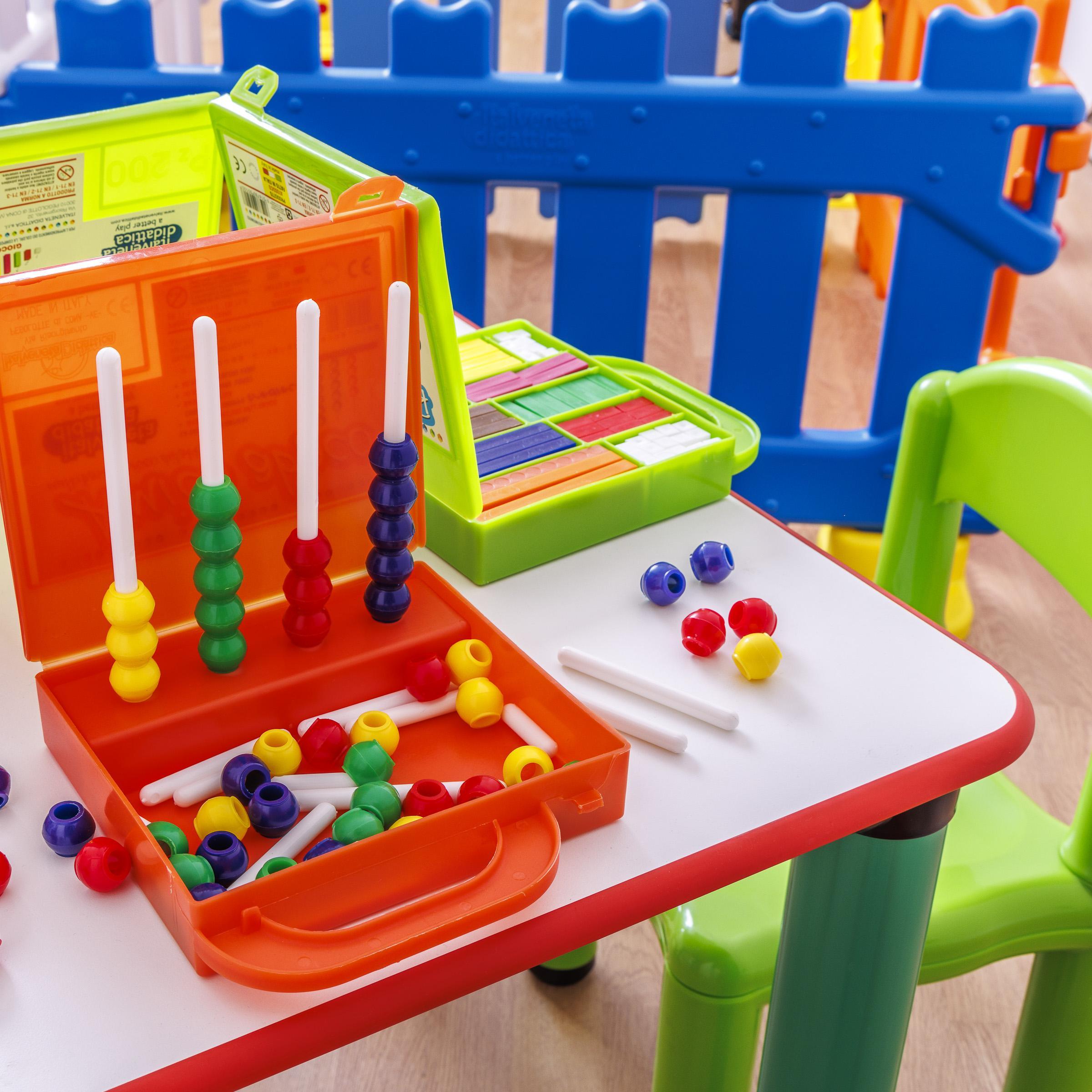 italveneta italveneta didattica abaco multibase con valigetta da 40 palline, 4 fori e 16 aste - foto 4