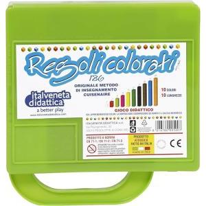 Valigetta didattica da 186 pezzi di regoli colorati in diverse dimensioni
