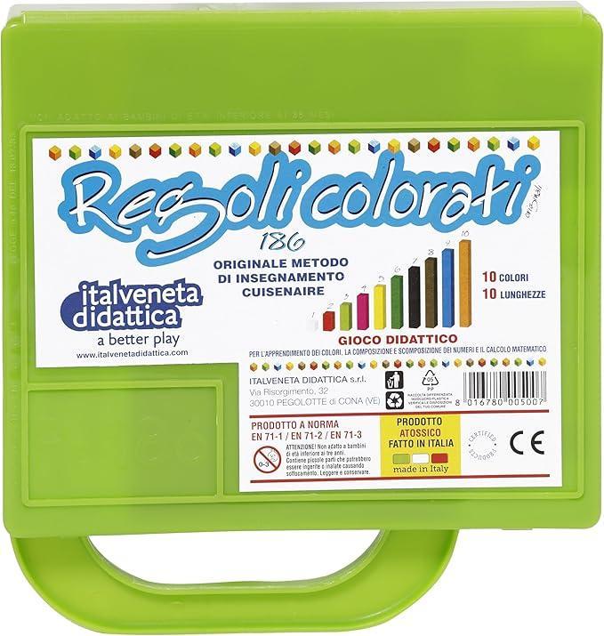 italveneta italveneta valigetta didattica da 186 pezzi di regoli colorati in diverse dimensioni - foto 1