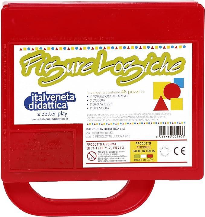 italveneta italveneta valigetta didattica da 48 pezzi di figure logiche in plastica - foto 1
